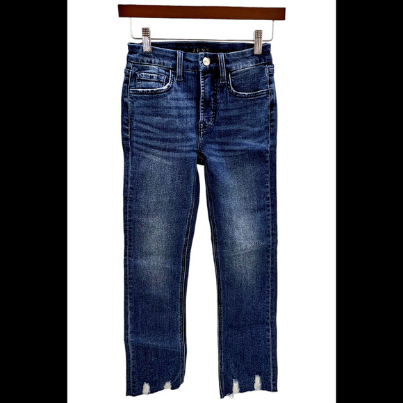 Jen7 by 7 for All Mankind Ankle Straight Jeans w Destroyed Hem Sonoma - Regular - Picture 2 of 2
